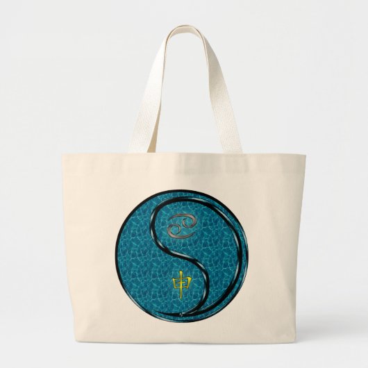 Grand Tote Bag Cancer et singe de l'eau (Devant)