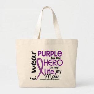 Grand Tote Bag Cancer pancréatique pour mon héros ma maman 2