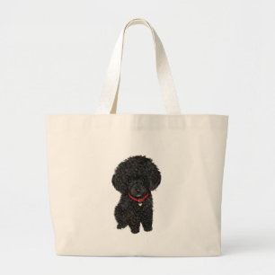 Grand Tote Bag Caniche nain ou jouet - Noir 1