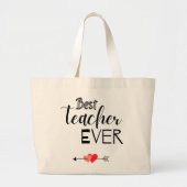 Grand Tote Bag Canvas bag, best teacher ever. (Devant)