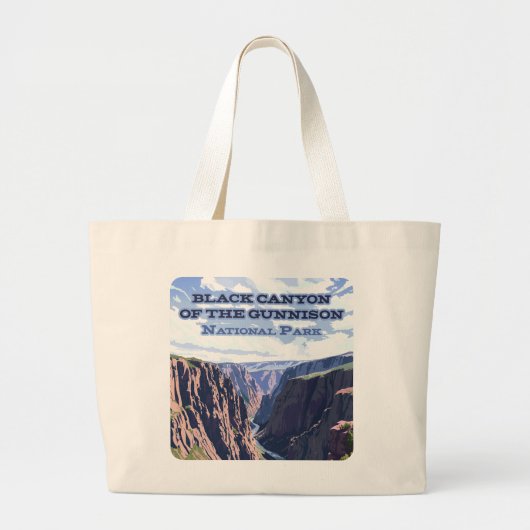 Grand Tote Bag Canyon noir du parc national Gunnison CO (Devant)