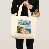 Grand Tote Bag Cape Cod Beach Mer Massachusetts Bleu (Devant (produit))