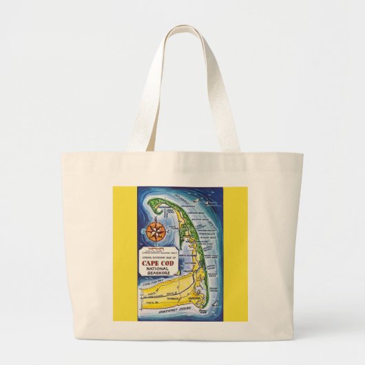 Grand Tote Bag Cape Cod National Seashore Map Tote (Devant)