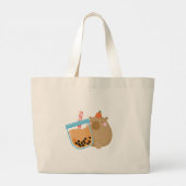 Grand Tote Bag Capybara avec Sushi (Dos)