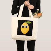 Grand Tote Bag Caractère citron mignon avec yeux googly (Devant (produit))