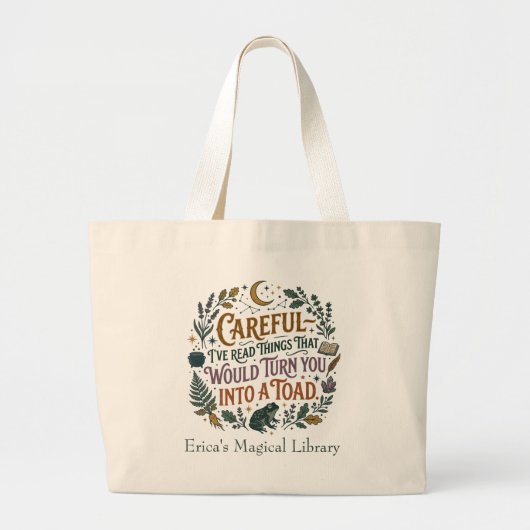 Grand Tote Bag Careful I've Read Things Funny Toad Quote Graphic (Devant)