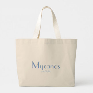 Grand Tote Bag Carré Bleu Nom Personnalisé Et Destination Élégant