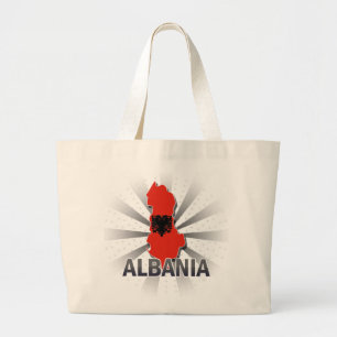 Grand Tote Bag Carte 2,0 de drapeau de l'Albanie