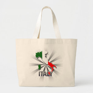 Grand Tote Bag Carte 2,0 de drapeau de l'Italie