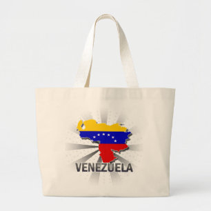 Grand Tote Bag Carte 2,0 de drapeau du Venezuela