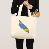 Grand Tote Bag Carte aw d'Aruba (Devant (produit))