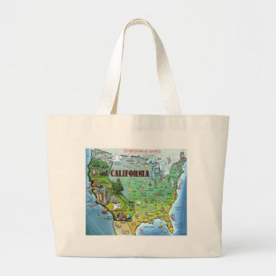 Grand Tote Bag Carte California USA