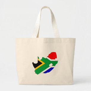 Grand Tote Bag Carte de drapeau de l'Afrique du Sud