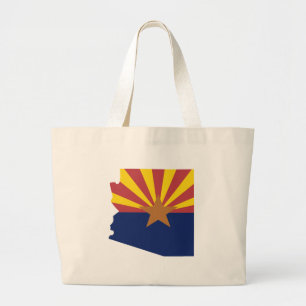 Grand Tote Bag Carte de drapeau de l'Arizona