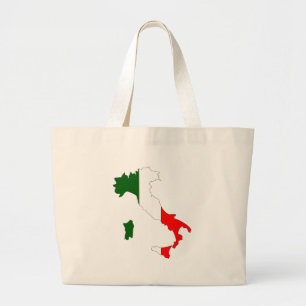 Grand Tote Bag Carte de drapeau de l'Italie