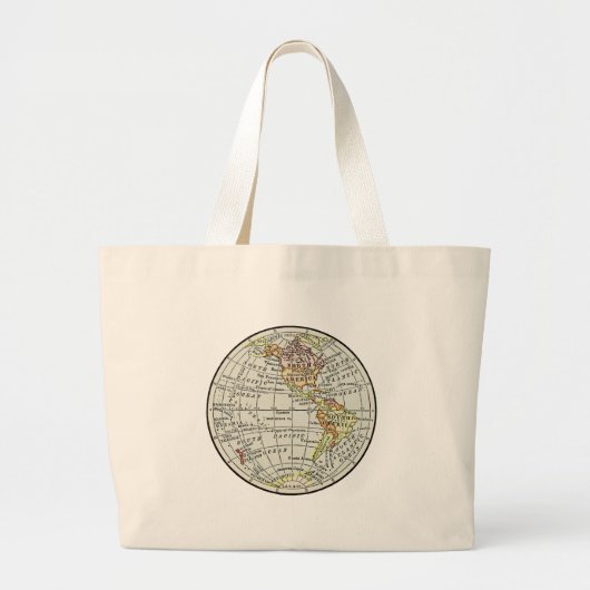 Grand Tote Bag Carte de l'hémisphère occidental Globe Travel (Devant)