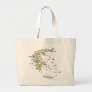 Grand Tote Bag Carte des îles grecques