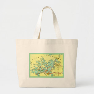 Grand Tote Bag Carte du lac Minnetonka