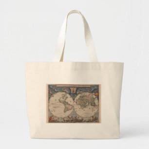 Grand Tote Bag Carte du monde antique : Art de la cartographie hi