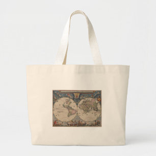 Grand Tote Bag Carte du monde antique : Art de la cartographie hi