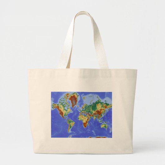 Grand Tote Bag Carte mondiale géographique internationale (Devant)