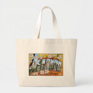 Grand Tote Bag Carte postale Atlanta vintage