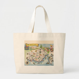 Grand Tote Bag Carte postale de Provence France