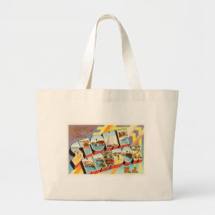 Grand Tote Bag Carte postale vintage en pierre du New Jersey NJ