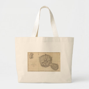 Grand Tote Bag Carte vintage de Tahiti (1773)