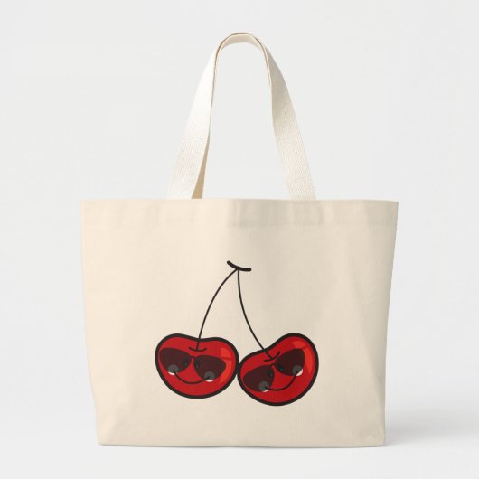 Grand Tote Bag Cartographie Amusante & Cool Cerises Cheeky Avec L (Devant)