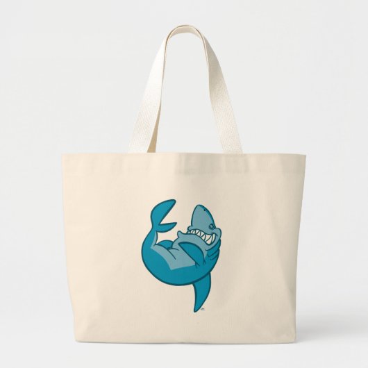 Grand Tote Bag Cartoon Shark retour riant Beach Bag (Devant)
