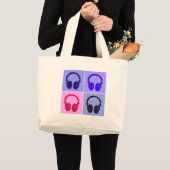 Grand Tote Bag Casques Pop Art (Devant (produit))