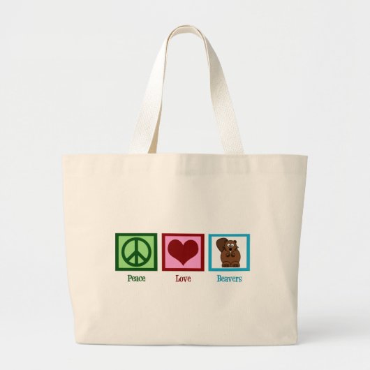Grand Tote Bag Castors Peace Love (Devant)