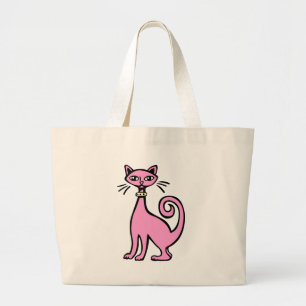 Grand Tote Bag Cat rétro