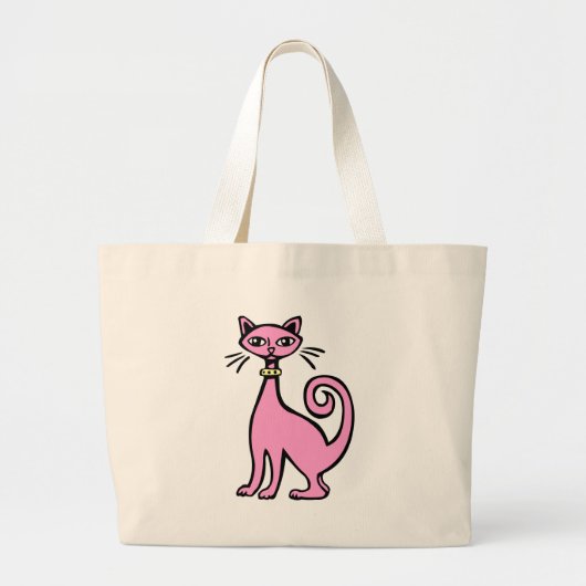 Grand Tote Bag Cat rétro (Devant)