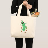 Grand Tote Bag Caterpillar verte (Devant (produit))