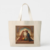 Grand Tote Bag Ce que nous avons - Peinture miniature indienne (Dos)