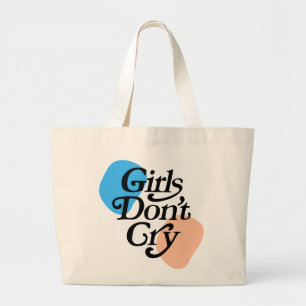 Grand Tote Bag Ce qui veut dire coloré "La fille ne pleure pas"