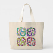 Grand Tote Bag Cercles colorés intriqués (Dos)