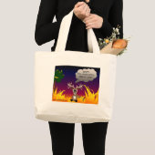 Grand Tote Bag Cerfs communs flamboyants Fourre-tout (Devant (produit))