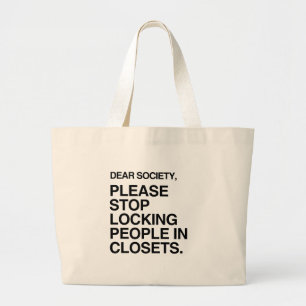 GRAND TOTE BAG CESSEZ SVP DE FERMER À CLEF DES PERSONNES DANS LES