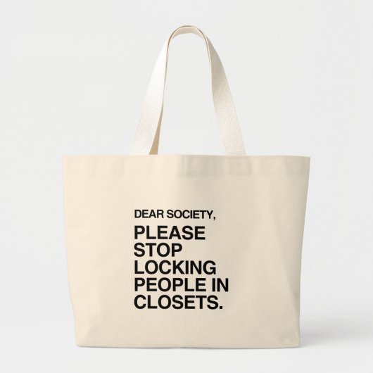 GRAND TOTE BAG CESSEZ SVP DE FERMER À CLEF DES PERSONNES DANS LES (Devant)