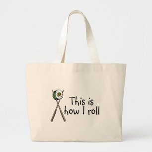 Grand Tote Bag C'est comment je roule des sushi