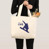 Grand Tote Bag C'Est Ma Vie (Snowboard) (Devant (produit))