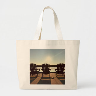 Grand Tote Bag Chaises au bord du lac