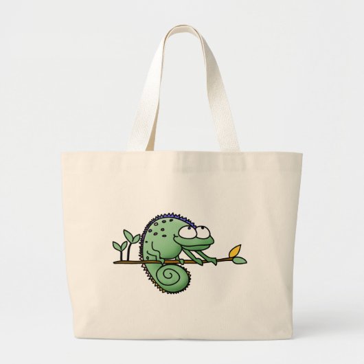 Grand Tote Bag Chameleon Cute Funny (Devant)