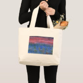 Grand Tote Bag Champ bleu au coucher du soleil (Devant (produit))