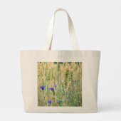 Grand Tote Bag Champ de blé d'été avec fleurs de maïs (Dos)