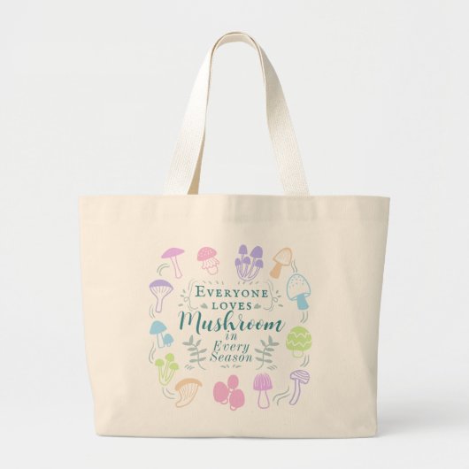Grand Tote Bag Champignons colorés (Devant)