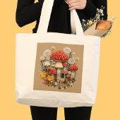 Grand Tote Bag Champignons Cottagecore
